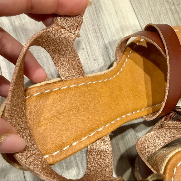 Tan and Brown Women's Sandals wedges - Picture 9 of 9